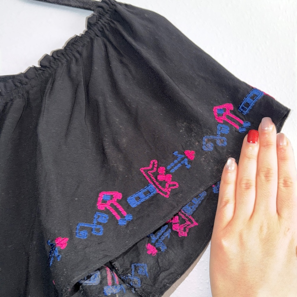 Parker Black Blouse with Pink Embroidery - Picture 6 of 7
